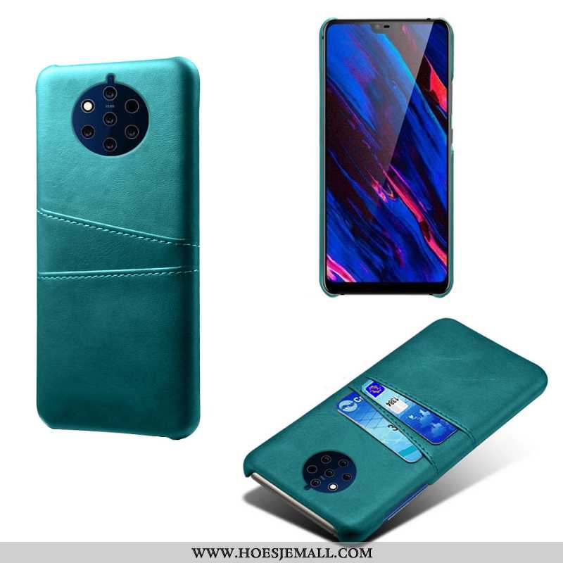 Hoesje Nokia 9 Pureview Leer Kwaliteit Anti-fall Grijs Mobiele Telefoon Kaart