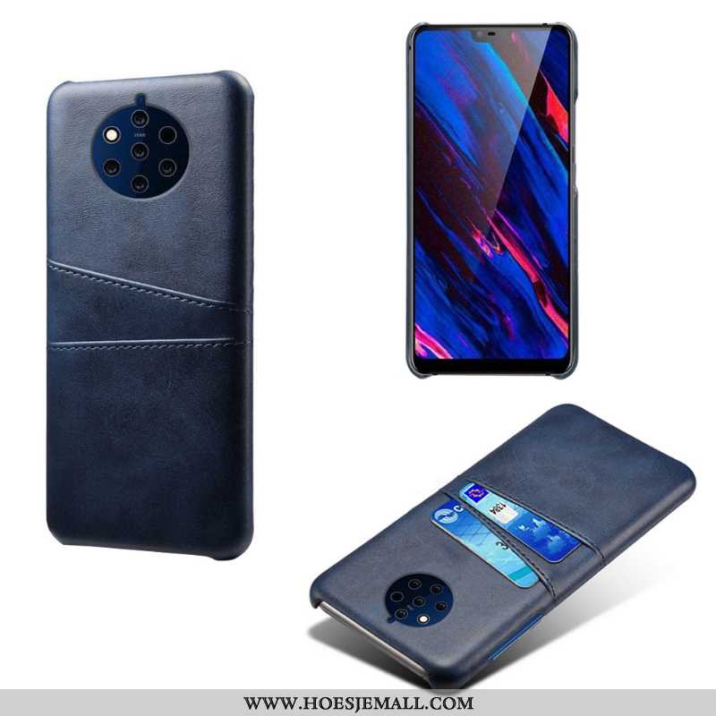 Hoesje Nokia 9 Pureview Leer Kwaliteit Anti-fall Grijs Mobiele Telefoon Kaart