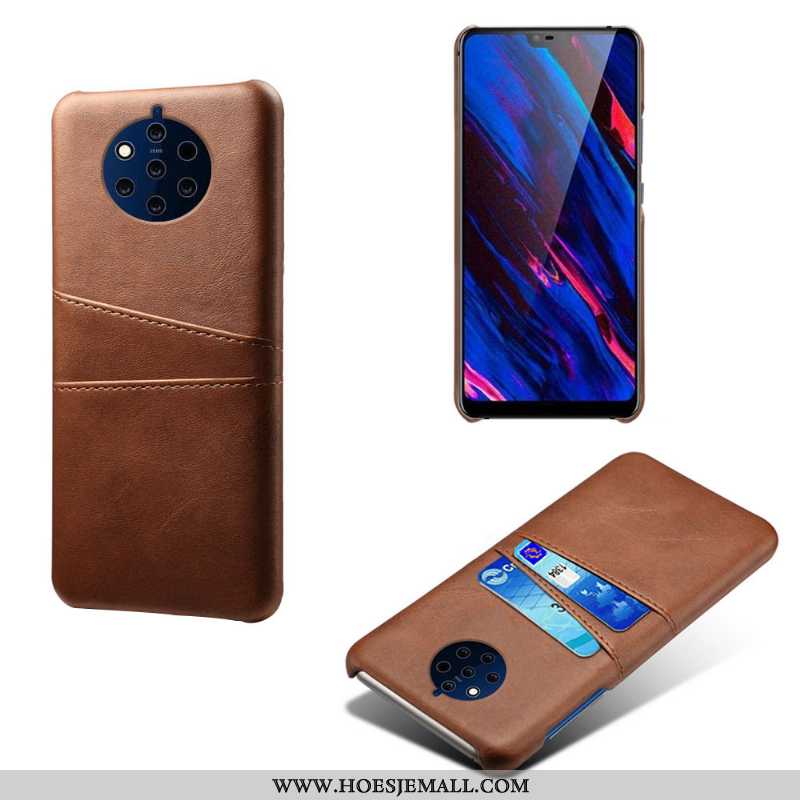 Hoesje Nokia 9 Pureview Leer Kwaliteit Anti-fall Grijs Mobiele Telefoon Kaart