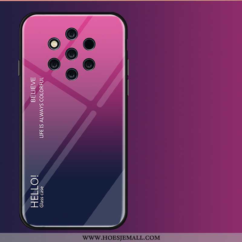 Hoesje Nokia 9 Pureview Bescherming Glas Hoes Mobiele Telefoon Trend Anti-fall Purper