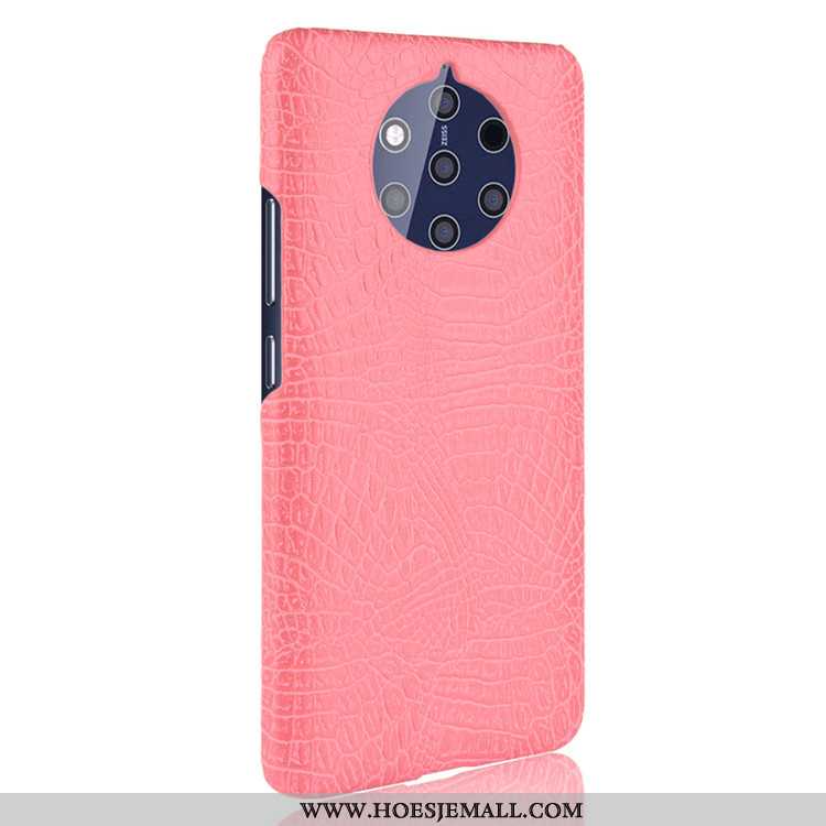 Hoesje Nokia 9 Pureview Bescherming Leer Krokodil Donkerblauw Kwaliteit Patroon Donkerblauwe