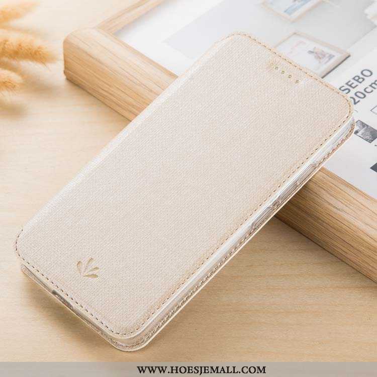 Hoes Nokia 9 Pureview Patroon Leren Hoesje Mobiele Telefoon Folio Kaart Pu Beige