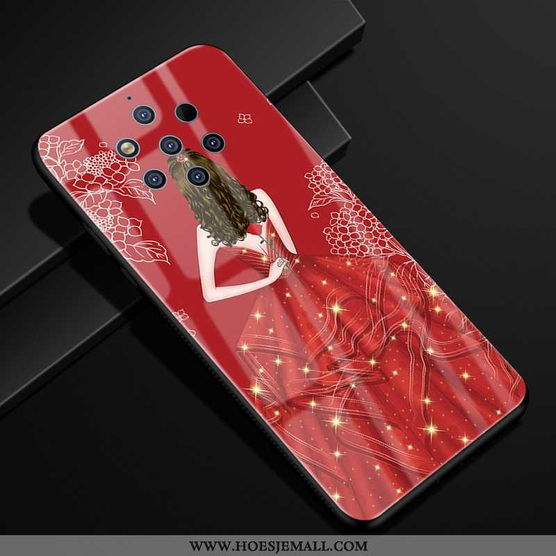 Hoes Nokia 9 Pureview Scheppend Bescherming Mobiele Telefoon Glas Gazen Rood