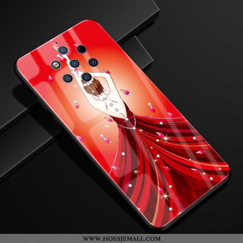 Hoes Nokia 9 Pureview Scheppend Bescherming Mobiele Telefoon Glas Gazen Rood