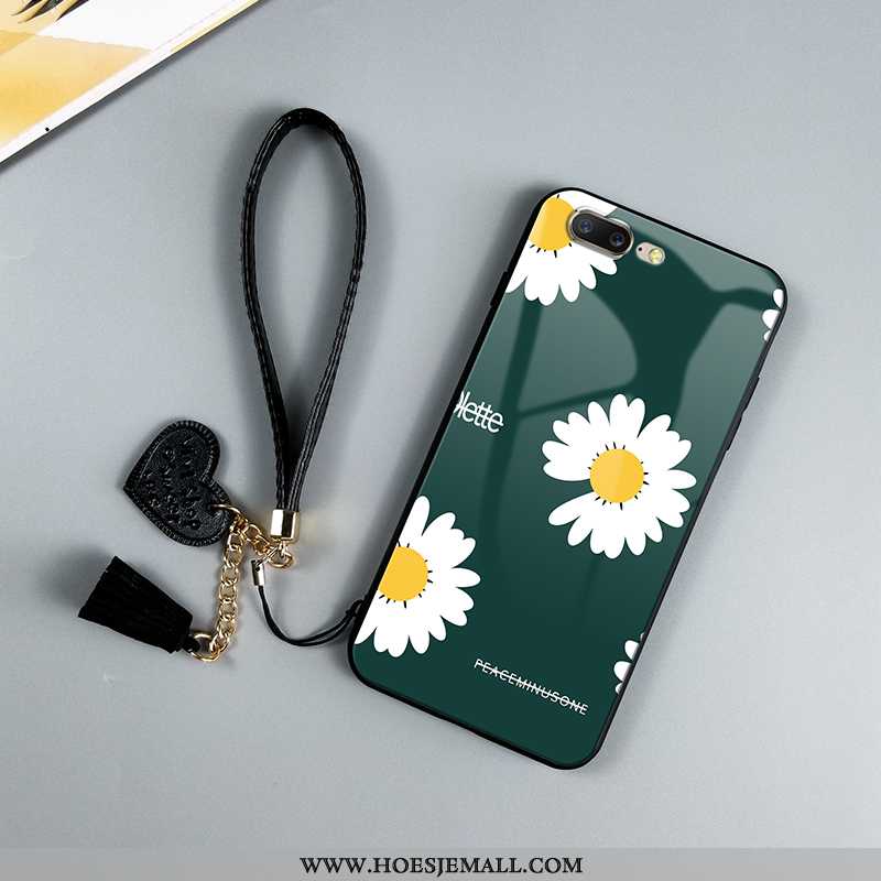 Hoesje Oneplus 5 Bescherming Glas All Inclusive Madeliefjes Anti-fall Spiegel Blauwe