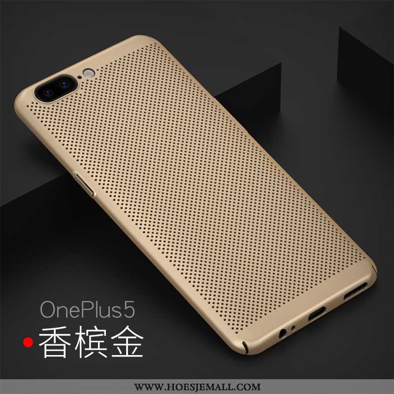 Hoesje Oneplus 5 Bescherming Hoes Mobiele Telefoon Ademend Het Uitstralen Hard Gouden