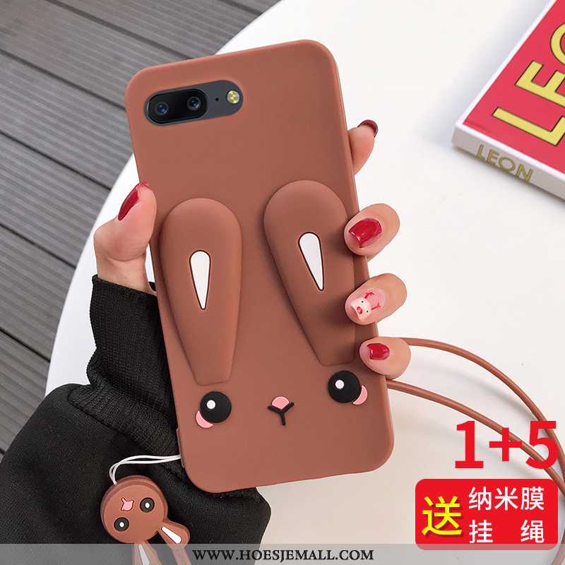 Hoesje Oneplus 5 Zacht Siliconen Hoes Anti-fall Bruin Antislip Mobiele Telefoon Bruine