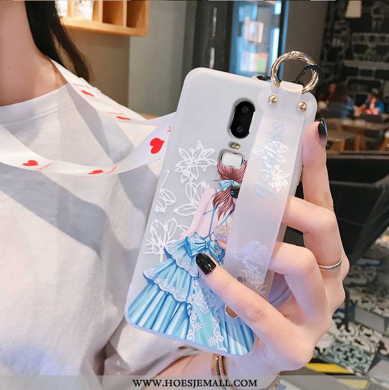 Hoesje Oneplus 6 Hanger Trend Anti-fall Purper Siliconen All Inclusive Bescherming