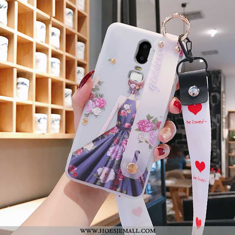 Hoesje Oneplus 6 Hanger Trend Anti-fall Purper Siliconen All Inclusive Bescherming