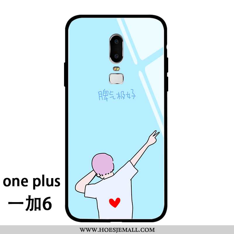 Hoesje Oneplus 6 Glas Persoonlijk Anti-fall Wit Lovers Trend Witte