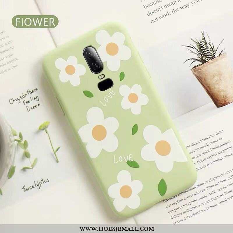 Hoes Oneplus 6 Zacht Bescherming Mini Bloemen All Inclusive Super Groen