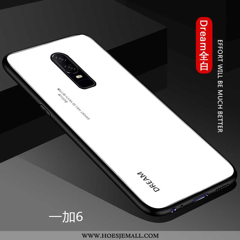 Hoes Oneplus 6 Dun Zacht Persoonlijk Wit Siliconen Trend Scheppend Witte