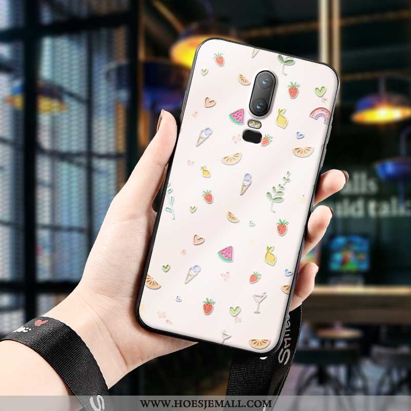 Hoesje Oneplus 6 Super Dun Spotprent Reliëf All Inclusive Roze