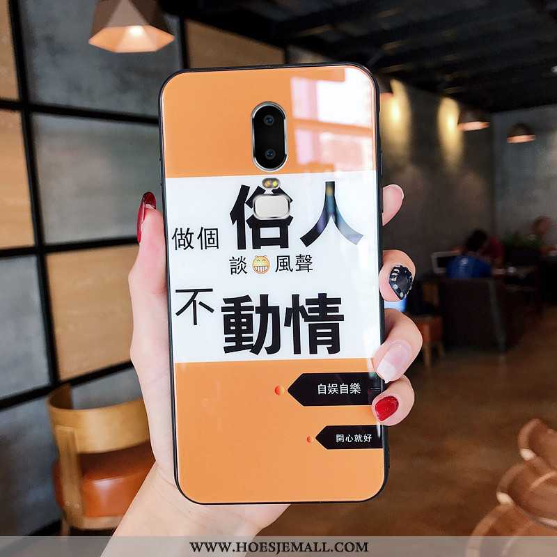 Hoes Oneplus 6 Trend Zacht Bescherming Glas Anti-fall Hoesje Persoonlijk Oranje