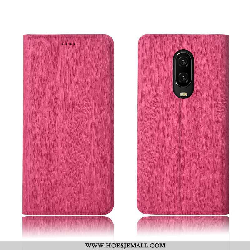 Hoesje Oneplus 6t Patroon Zacht Boom Mobiele Telefoon Leren Bescherming Donkerblauwe