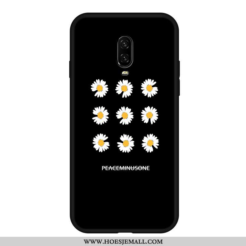 Hoesje Oneplus 6t Spotprent Mooie Bescherming Schrobben Mobiele Telefoon Zwart Zwarte