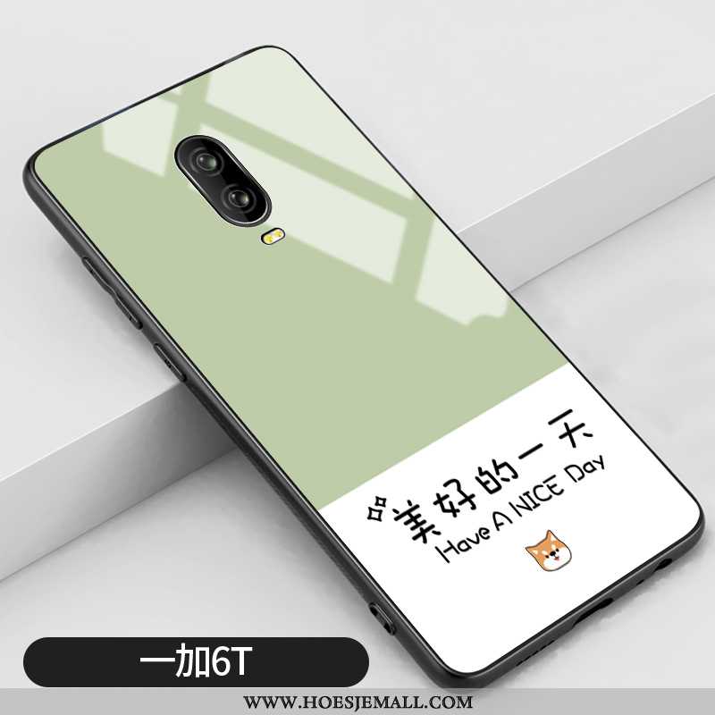 Hoesje Oneplus 6t Trend Siliconen Kunst Purper Mini Eenvoudige