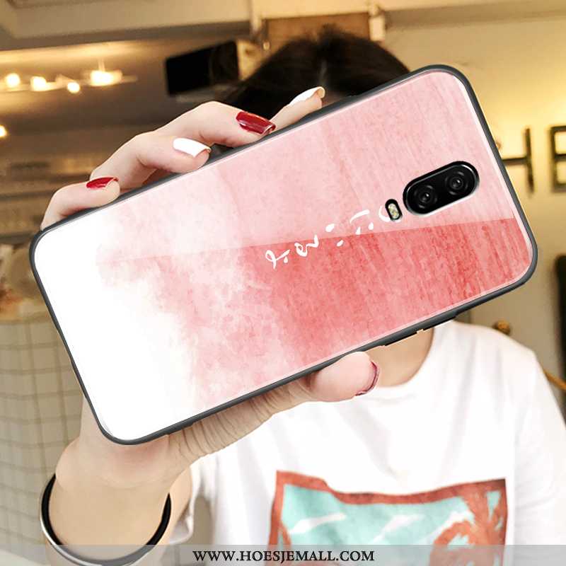 Hoesje Oneplus 6t Glas Persoonlijk Net Red Dun Bescherming Mooie Super Blauwe