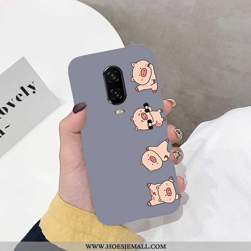 Hoesje Oneplus 6t Spotprent Mooie Mobiele Telefoon Zacht Super Lovers Rood