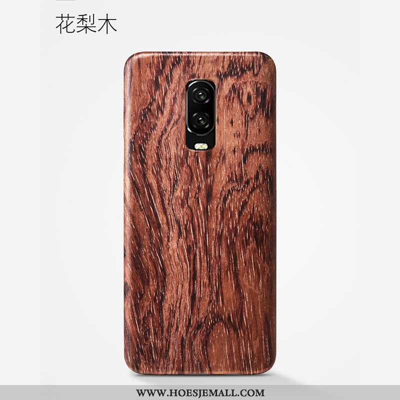 Hoesje Oneplus 6t Bescherming Schrobben Hoes All Inclusive Hout Super Zwarte