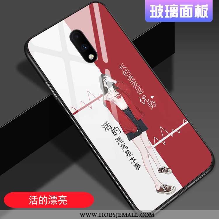 Hoes Oneplus 7 Persoonlijk Trend Lovers Anti-fall Net Red Mobiele Telefoon Chinese Stijl Roze