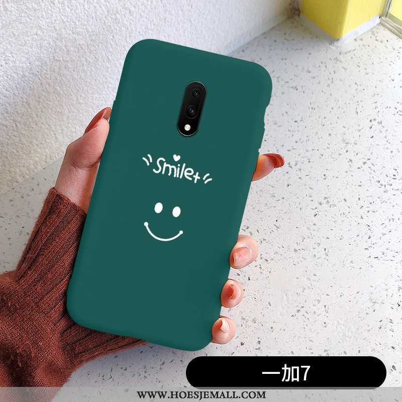 Hoesje Oneplus 7 Mode Siliconen Anti-fall Groen Mobiele Telefoon Net Red