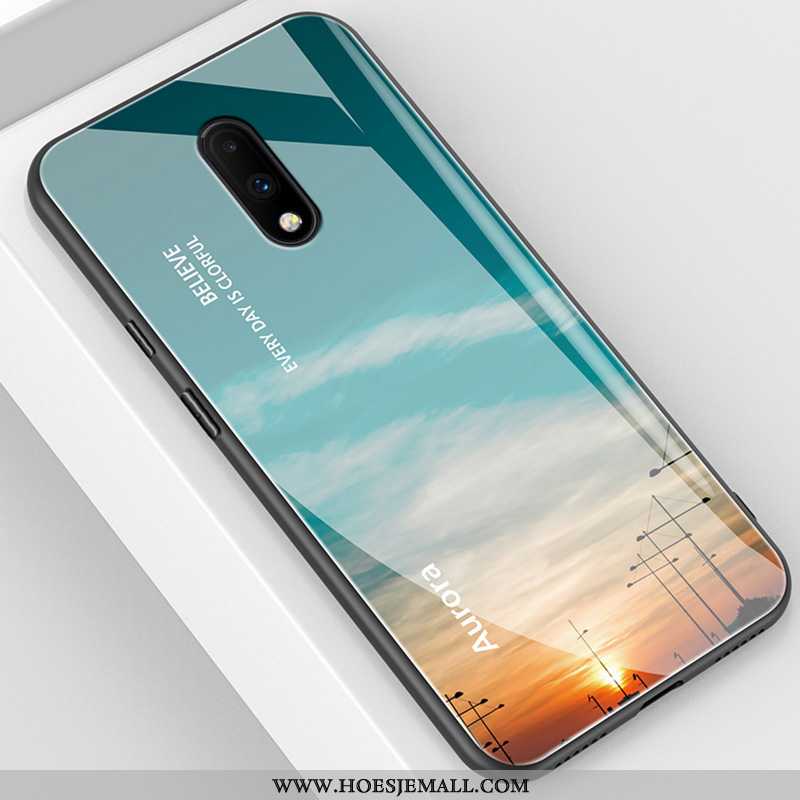 Hoesje Oneplus 7 Trend Super Glas Scheppend Bescherming Schrobben Blauwe