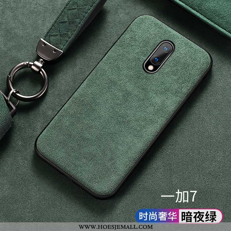 Hoesje Oneplus 7 Bescherming Luxe Trend High End Hoes Suede Mobiele Telefoon Oranje