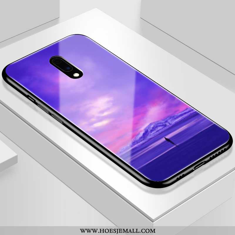 Hoesje Oneplus 7 Scheppend Zacht Anti-fall Mobiele Telefoon Purper Tempereren All Inclusive