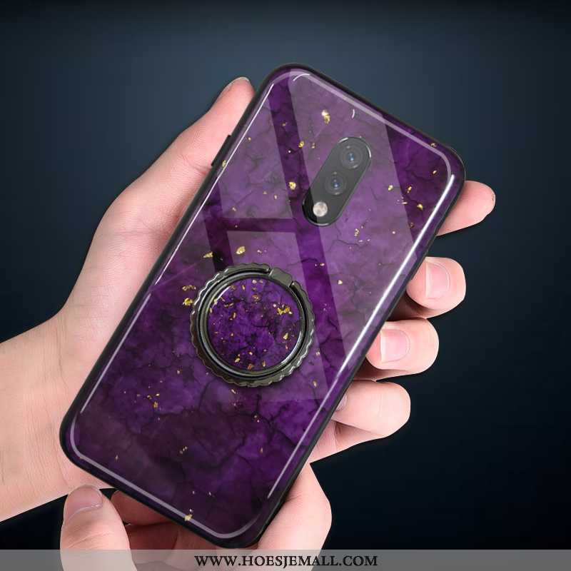 Hoesje Oneplus 7 Zacht Siliconen Bescherming Mobiele Telefoon Purper Eenvoudige