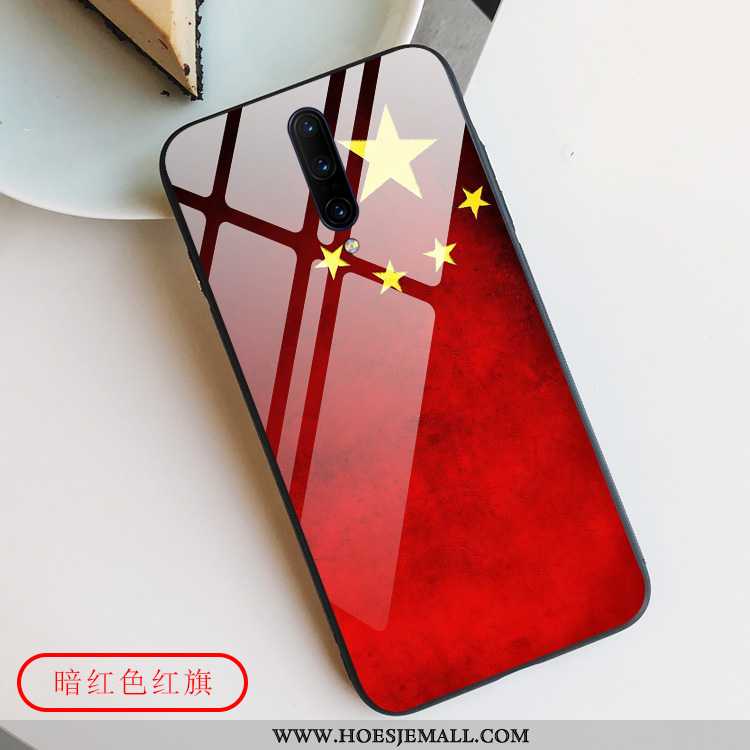 Hoesje Oneplus 7 Pro Scheppend Bescherming Mobiele Telefoon Hoes Ster Chinese Stijl Rood