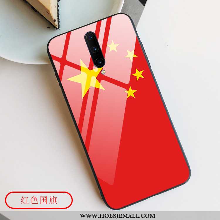 Hoesje Oneplus 7 Pro Scheppend Bescherming Mobiele Telefoon Hoes Ster Chinese Stijl Rood