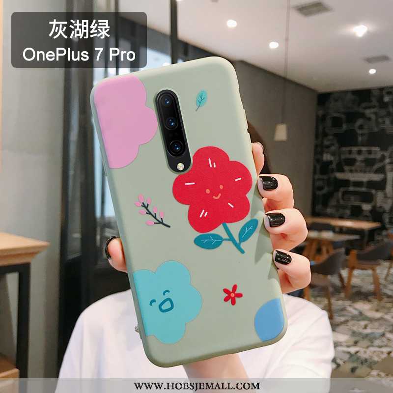 Hoesje Oneplus 7 Pro Hout Trend Wind Anti-fall Kunst Mobiele Telefoon All Inclusive Roze