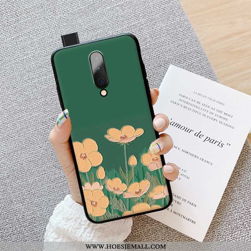 Hoes Oneplus 7 Pro Super Dun Anti-fall Kunst Bloemen Hoesje Blauwe