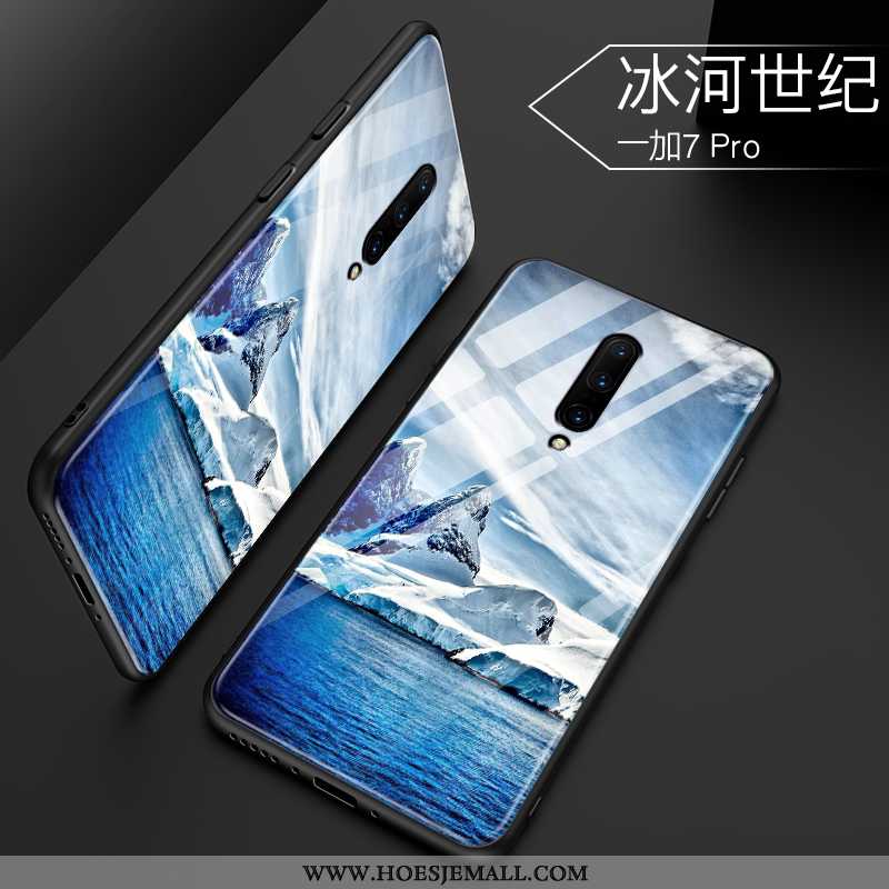 Hoesje Oneplus 7 Pro Scheppend Trend Mobiele Telefoon Blauw Tempereren Bescherming Blauwe