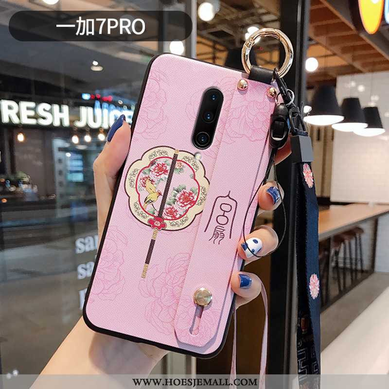 Hoes Oneplus 7 Pro Vintage Zacht Wind Ondersteuning Anti-fall Siliconen Mobiele Telefoon Purper