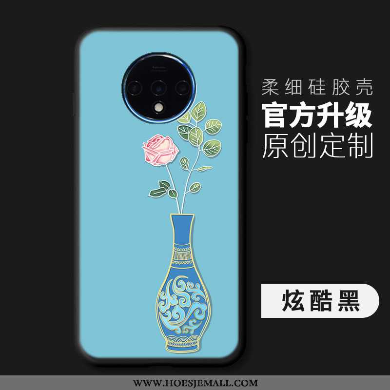 Hoesje Oneplus 7t Bescherming Mode Anti-fall Blauw Super Eenvoudige Blauwe