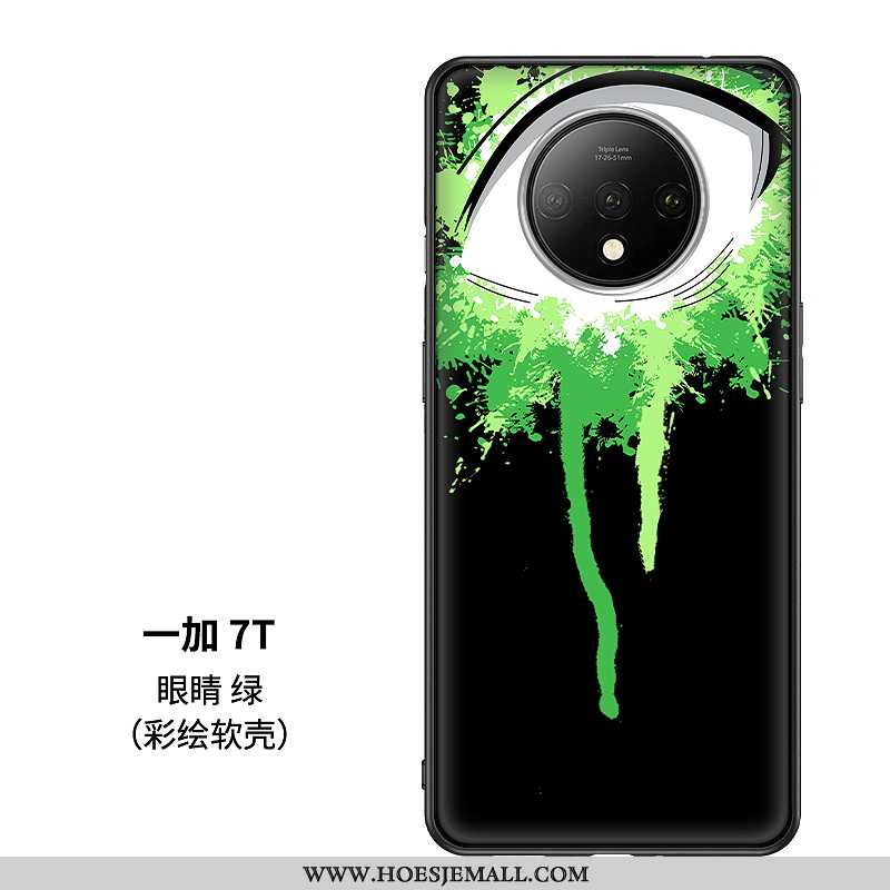 Hoes Oneplus 7t Trend Siliconen Scheppend Groen Oog Mobiele Telefoon Bescherming