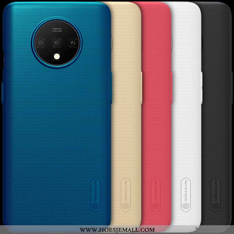 Hoes Oneplus 7t Bescherming Blauw Mobiele Telefoon Hoesje All Inclusive Goud Hard Blauwe