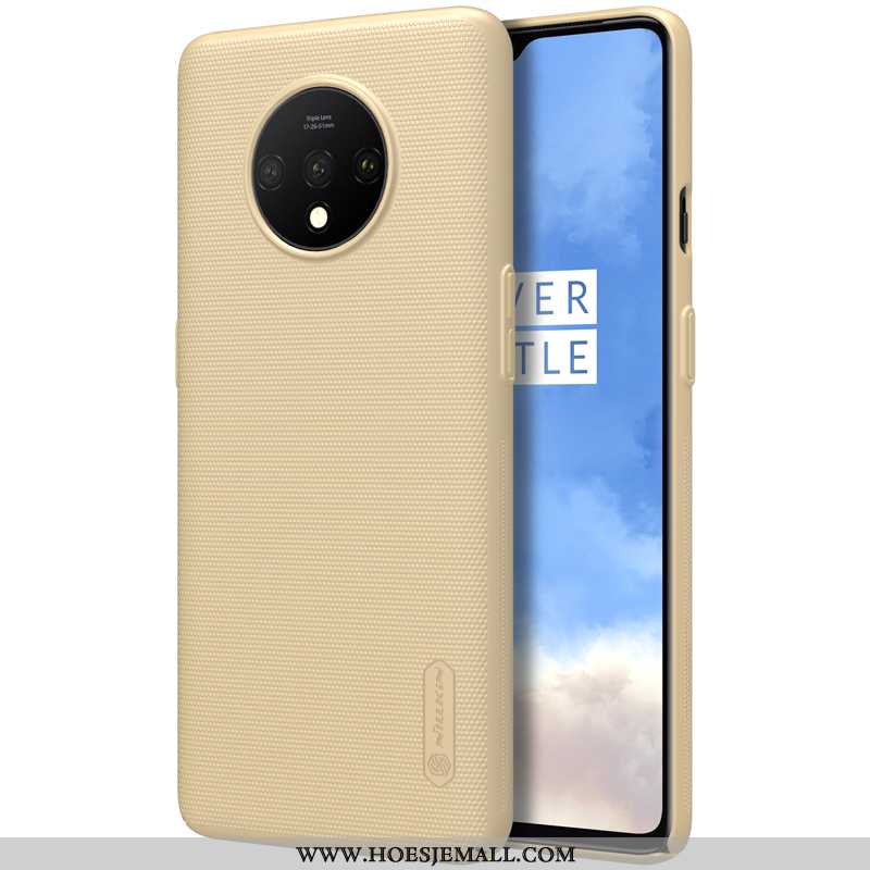 Hoes Oneplus 7t Bescherming Blauw Mobiele Telefoon Hoesje All Inclusive Goud Hard Blauwe