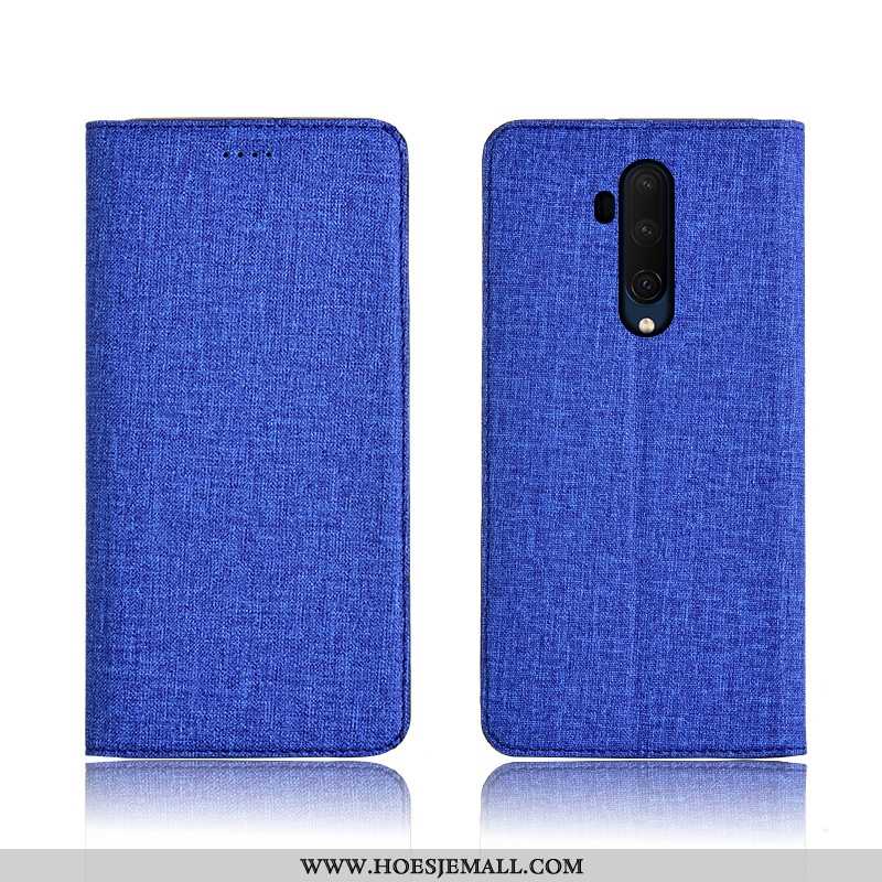 Hoes Oneplus 7t Pro Zacht Siliconen Nieuw Bescherming Donkerblauw Clamshell Donkerblauwe