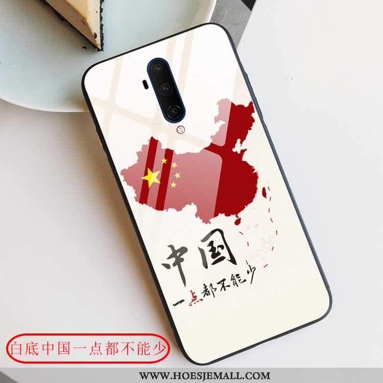 Hoesje Oneplus 7t Pro Bescherming Glas Rood Mobiele Telefoon All Inclusive Chinese Stijl Hoes