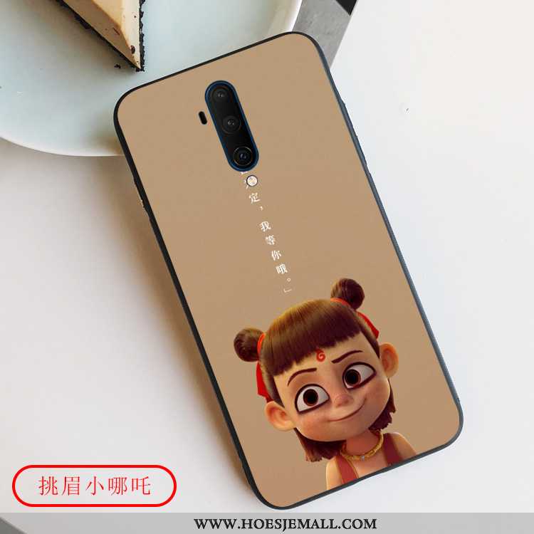 Hoes Oneplus 7t Pro Dun Zacht Spotprent High End Anti-fall Hoesje Mooie Khaki