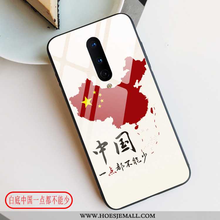 Hoes Oneplus 8 Glas Persoonlijk Anti-fall Hoesje Ster Chinese Stijl All Inclusive Rood