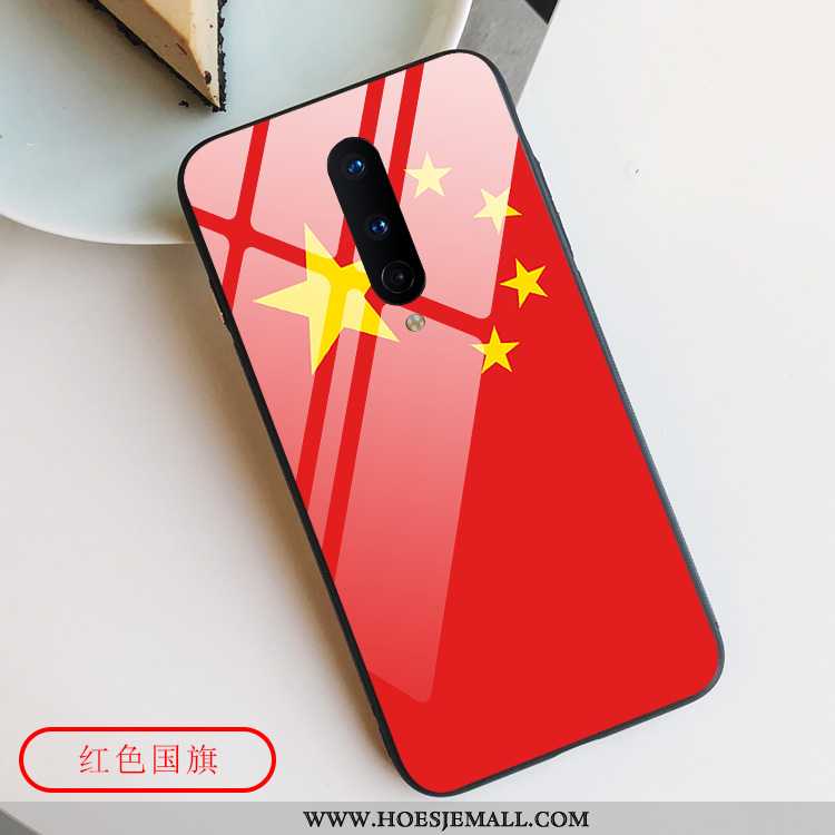 Hoes Oneplus 8 Glas Persoonlijk Anti-fall Hoesje Ster Chinese Stijl All Inclusive Rood