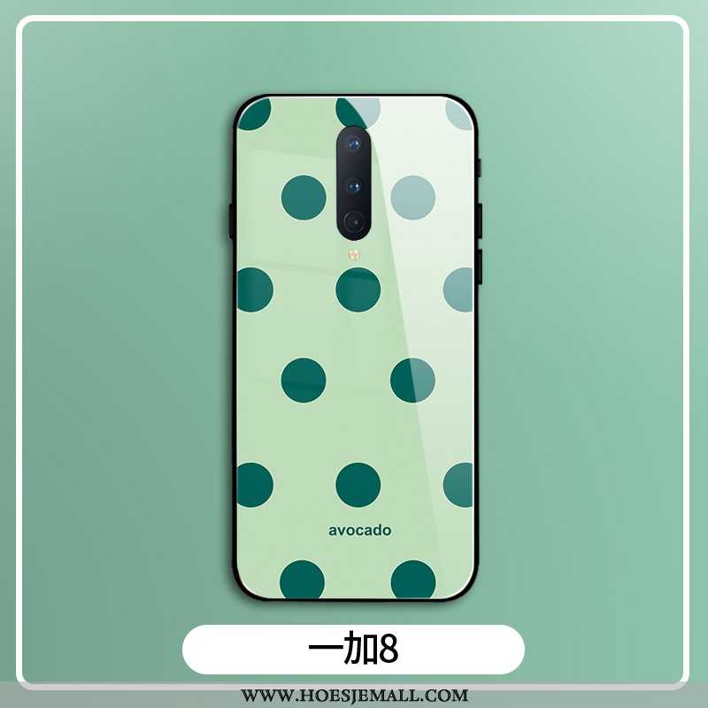 Hoesje Oneplus 8 Scheppend Siliconen Lovers All Inclusive Glas Mobiele Telefoon Eenvoudige Groen