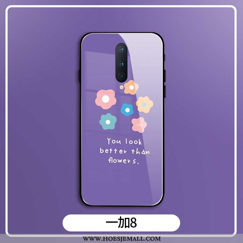 Hoes Oneplus 8 Siliconen Bescherming Anti-fall Mini Eenvoudige Mode Purper