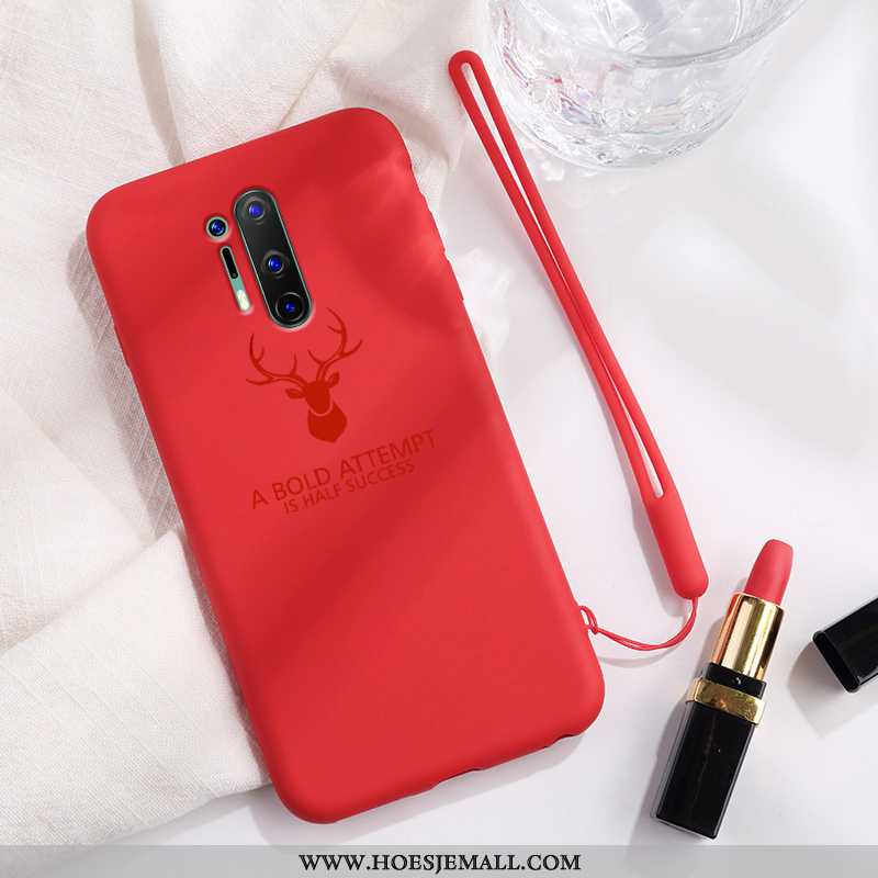 Hoesje Oneplus 8 Pro Hanger Trend Lovers Schrobben Zacht Hoes Net Red Roze