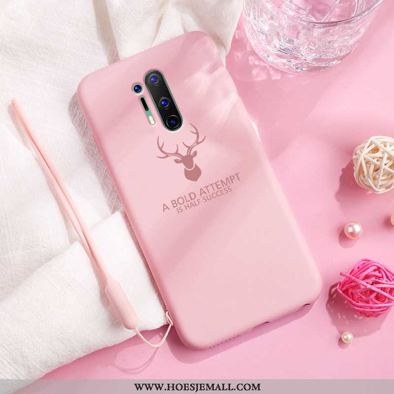 Hoesje Oneplus 8 Pro Hanger Trend Lovers Schrobben Zacht Hoes Net Red Roze