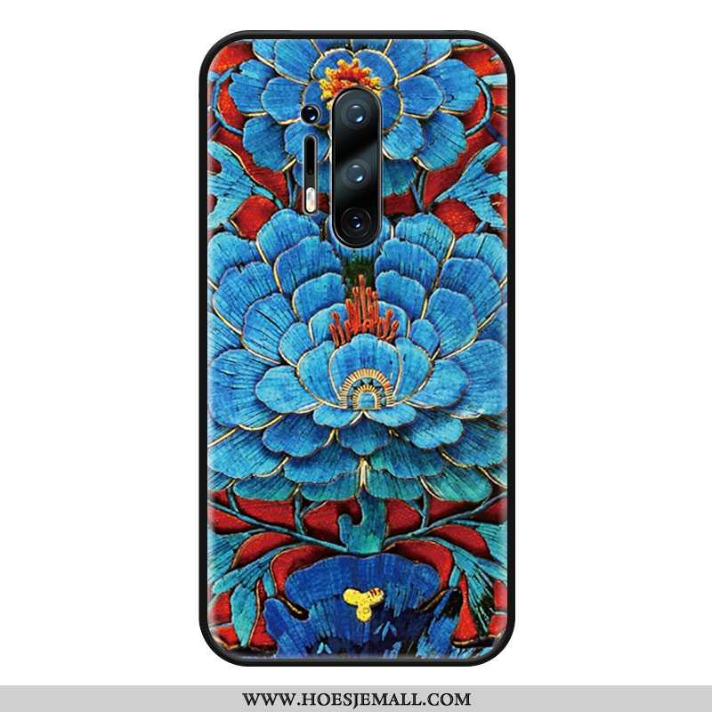 Hoesje Oneplus 8 Pro Hanger Trend Blauw Anti-fall Hoes Eenvoudige Blauwe